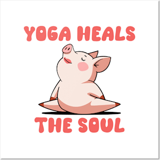Zen Piggy - Yoga Heals The Soul Posters and Art